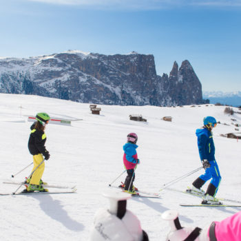 Sciare con la famiglia sull'Alpe di Siusi