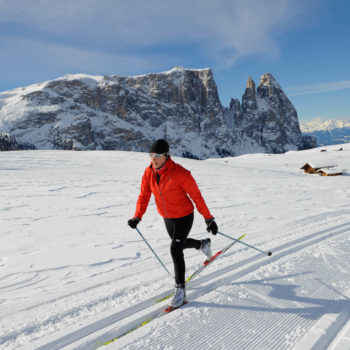 Cross-country skiing on the Alpe di Siusi